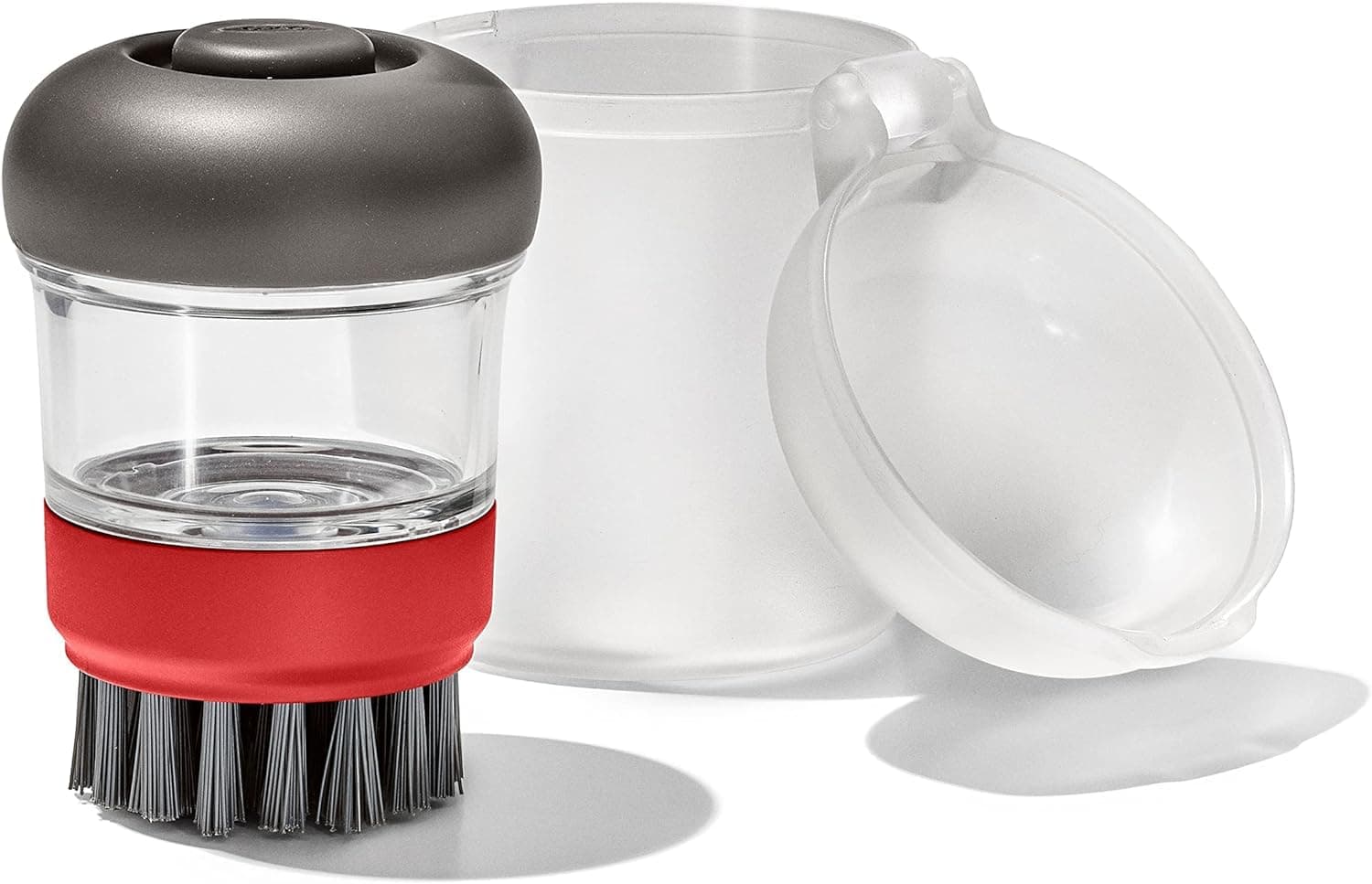 Outdoor Soap Dispensing Dish Brush with Storage Case