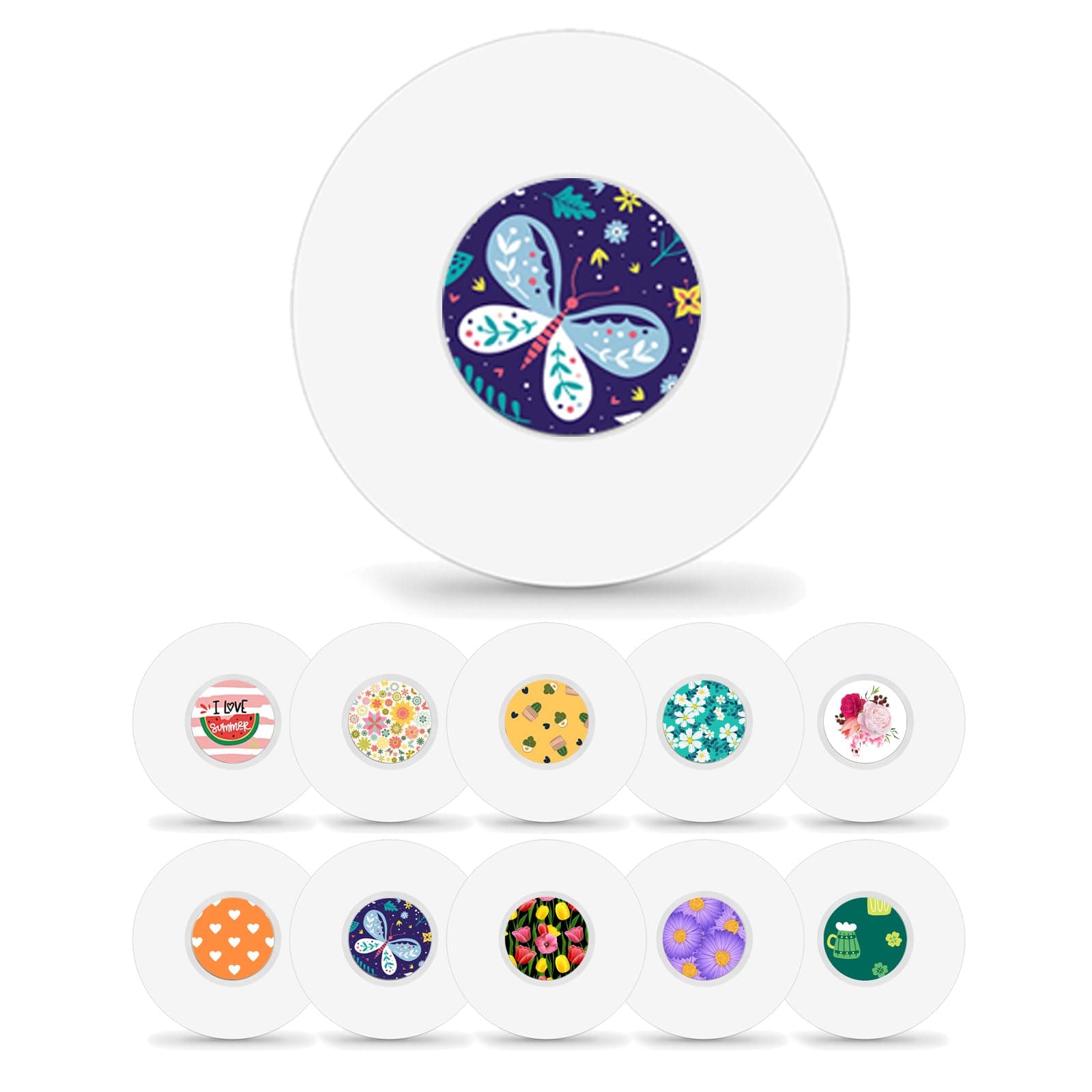 Freestyle Sensor Stickers & Adhesive Bandage for Libre 3 Sensor Covers Waterproof Transparent CGM Tape 14 Day Long Stay Sensor Patches, without Glue in The Center, Total 40Pack