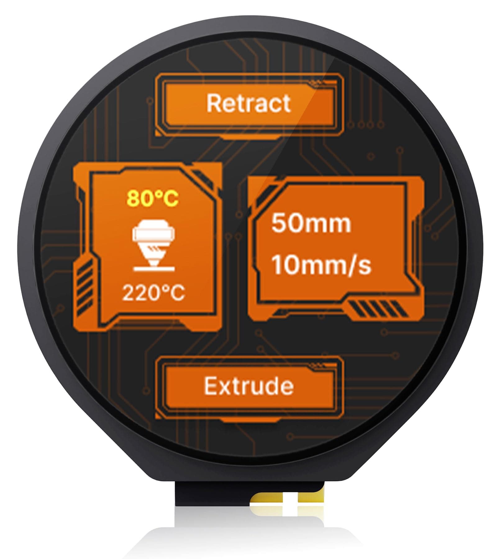 KNOMI V2.0 UI Mini Multi-Color Touch Screen Display 1.28inch Upgrade BTT EBB SB2209/SB2240 CAN for Voron StealthBurner Support Klipper OTA Firmware Updates, KINGPRINTER-1040000055