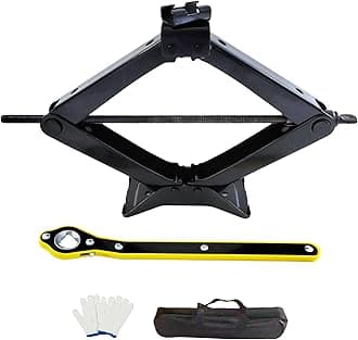 Scissor Car Lift Jack 3 Ton (6614 lbs) for Sedans, MPVs & SUVs, Compact Portable Kit Vehicle Roadside Emergency Tool Tire Change with Ratchet Wrench (3T)