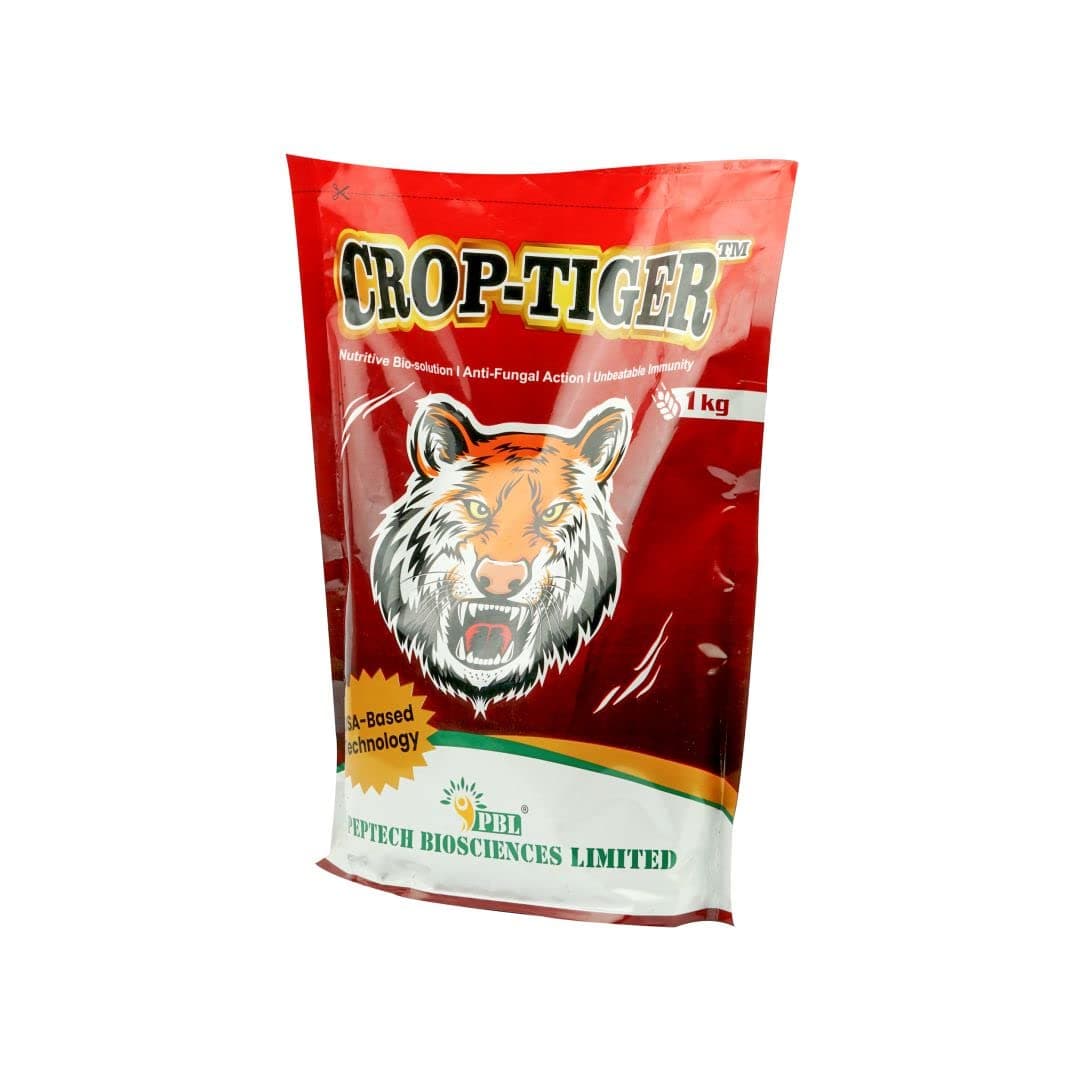 PepTech Bioscience Crop Tiger for antifungal solution and plant growth | Bio stimulant | Fertilizer for plants| Amino Rich| Seaweed Extract | Enhanced growth of the field crops and indore Plants| 1kg