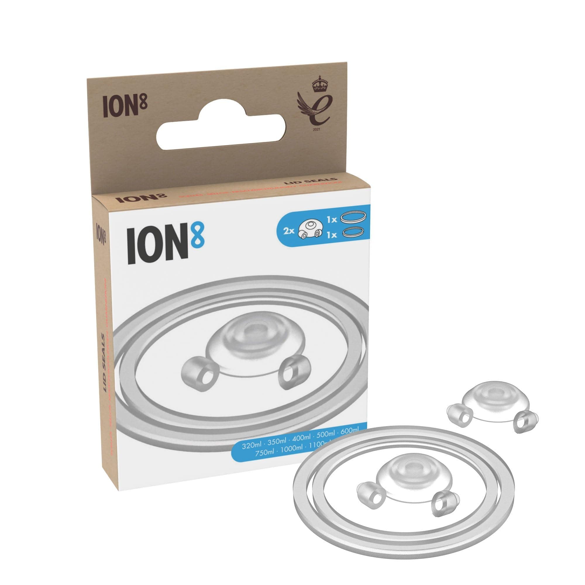 Ion8 Leak Proof Replacement Water Bottle 1.0 & 2.0 Seals, Silicon, Transparent, One Size