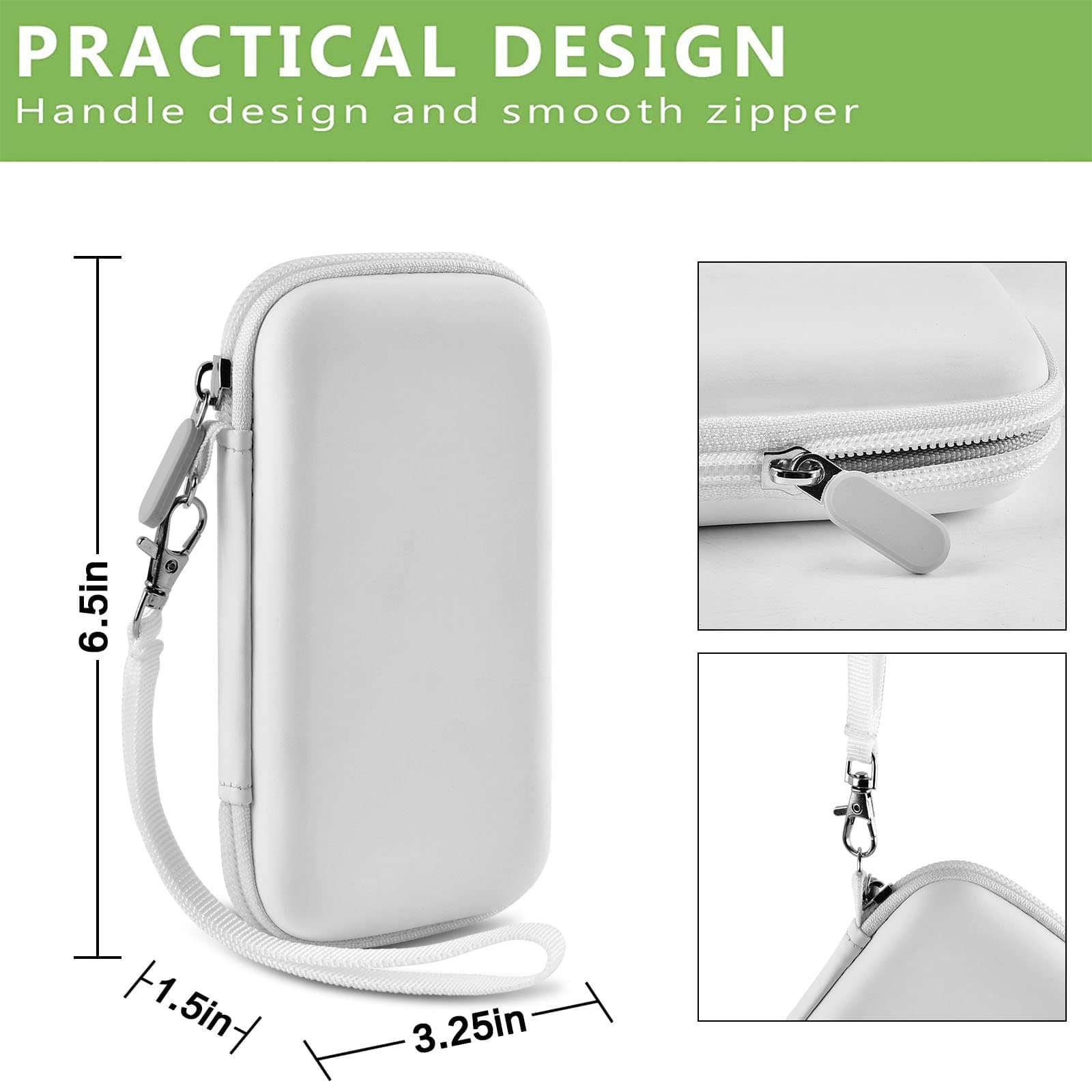 Charger Battery Pack Case Compatible with Apple MagSafe/for Baseus/for Belkin/for INIU, Holder for Anker 633/622/621/321 MagSafe Magnetic Power Bank for iPhone 15, Storage with Strap- White