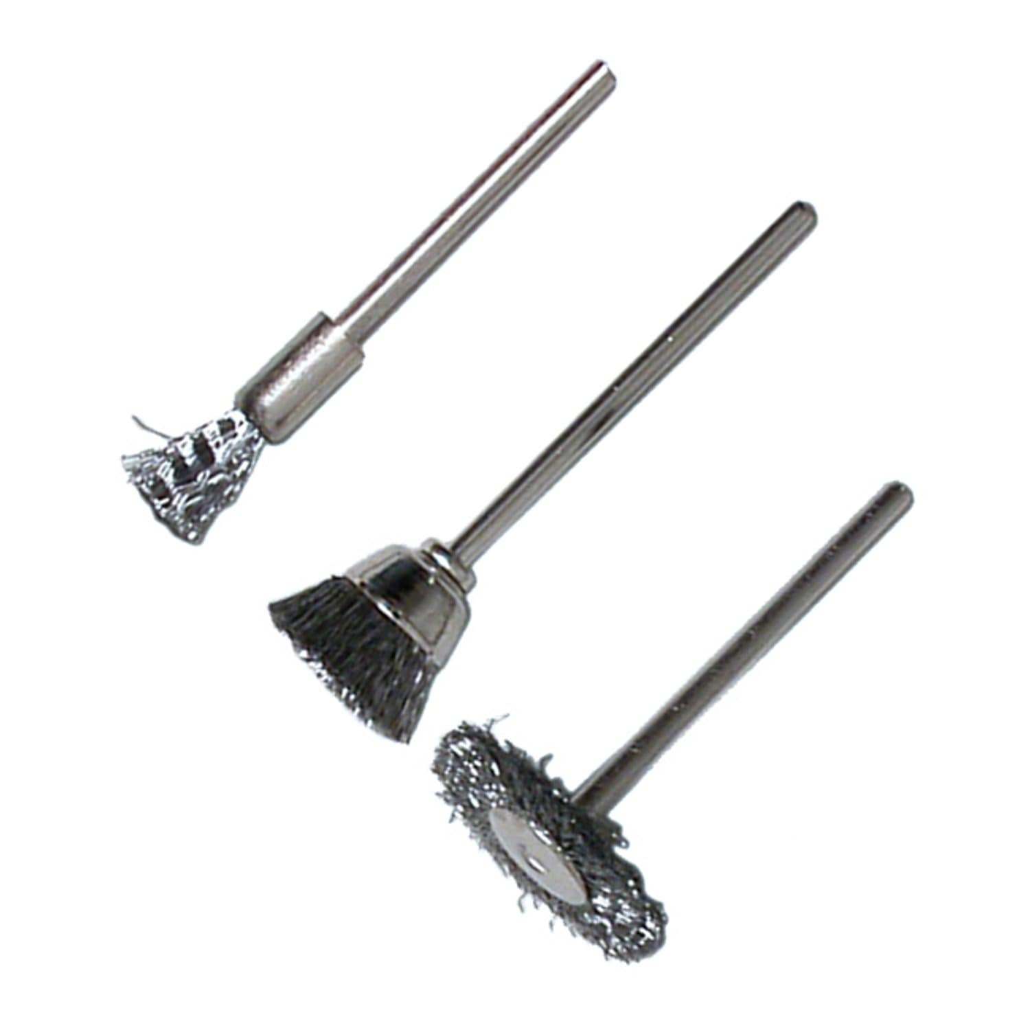 Rotacraft Assorted Steel Brushes, Pack of 3, Silver