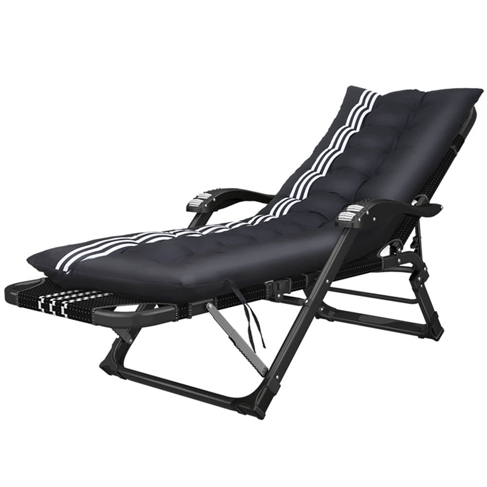 Folding Lounge Chair-Foldaway Bed/Single Camp Bed/Office Bed/Thickening Deluxe Lounger/Adult NAP Bed/Hospital Care Bed/Outdoor Simple Beach Portable Home Folding Chair