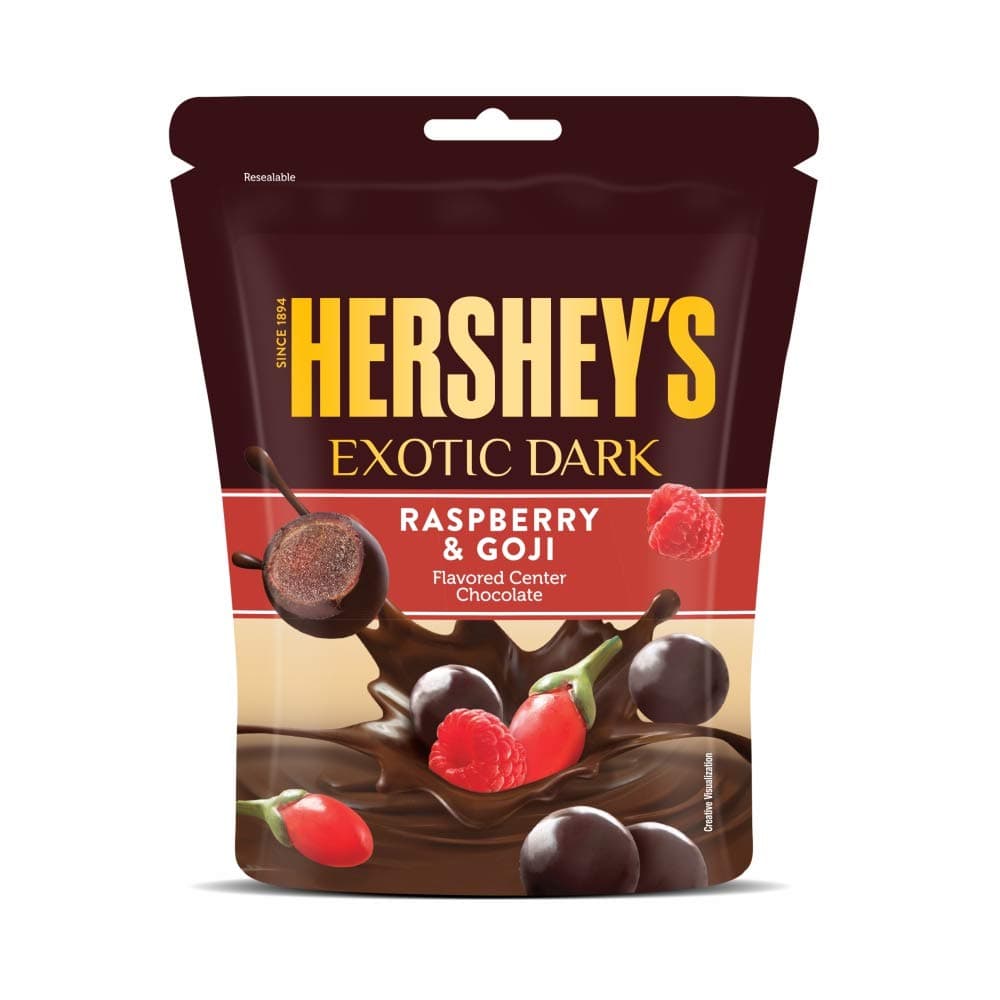 HERSHEY'S Exotic Dark Raspberry & Goji Flavour Dark Cocoa Rich Chocolate 1.1oz