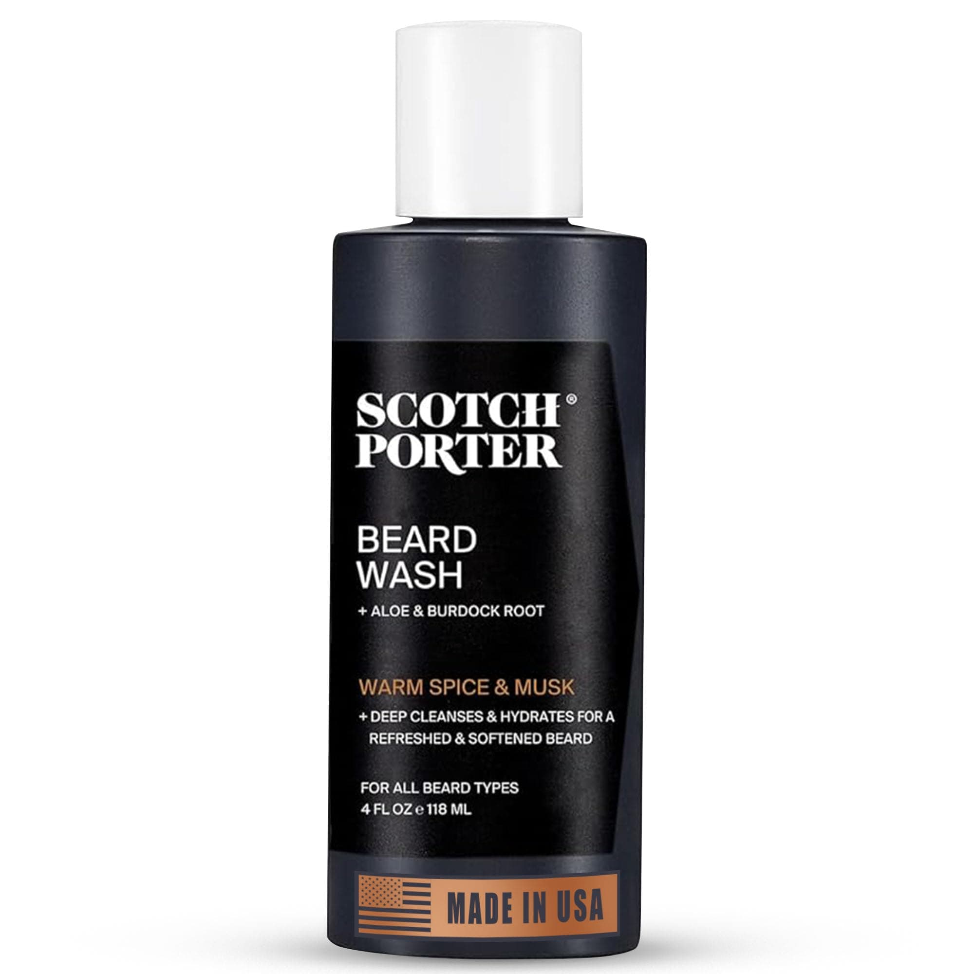 Scotch Porter Moisturizing Beard Wash – Cleanse, Refresh, Hydrate & Soften Coarse, Dry Facial Hair while Protecting Skin for a Fuller-Looking Beard – Original Scent, 8 oz. Bottle