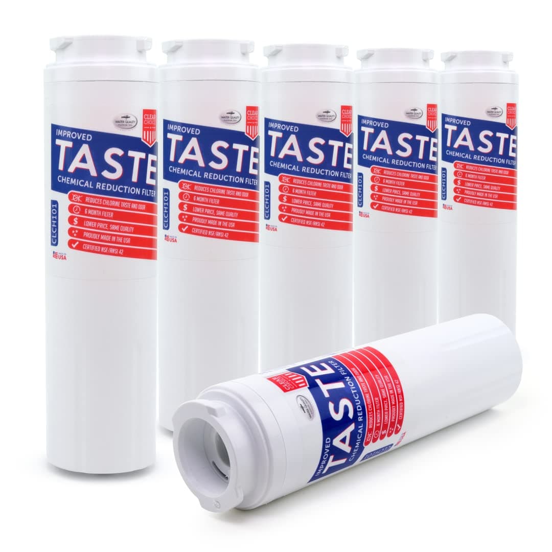 Clear Choice Taste Filter Replacement for Whirlpool UKF8001 WF50 Filter Compatible with EDR4RXD1 EFF-6013A FILTER4A FILTER4 Refrigerator Water Filter, NSF/ANSI 42, Box of 6, Made in the USA