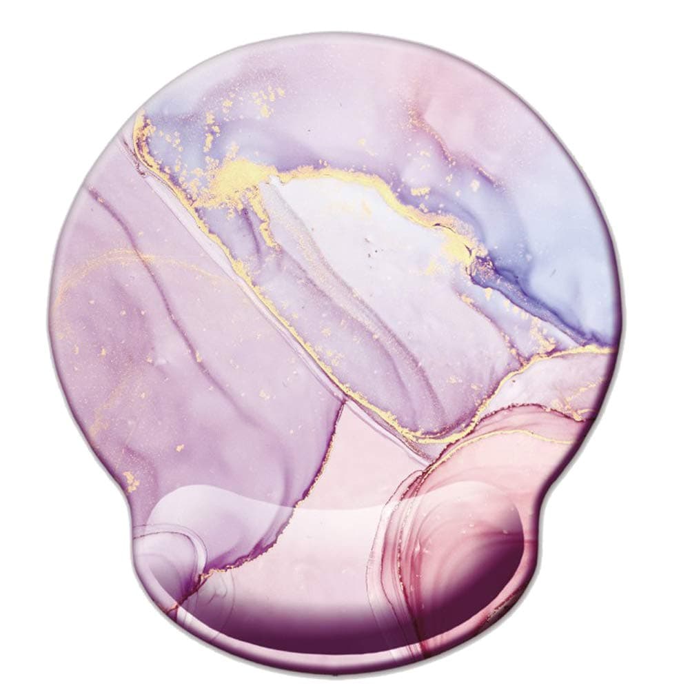 Nakapa Memory Foam Wrist Support Mouse Pad Comfortable Padded Wrist Mousepads 9in X10in Desktop Notebook Mouse Mat (Marble Pretty Pink-Foam)