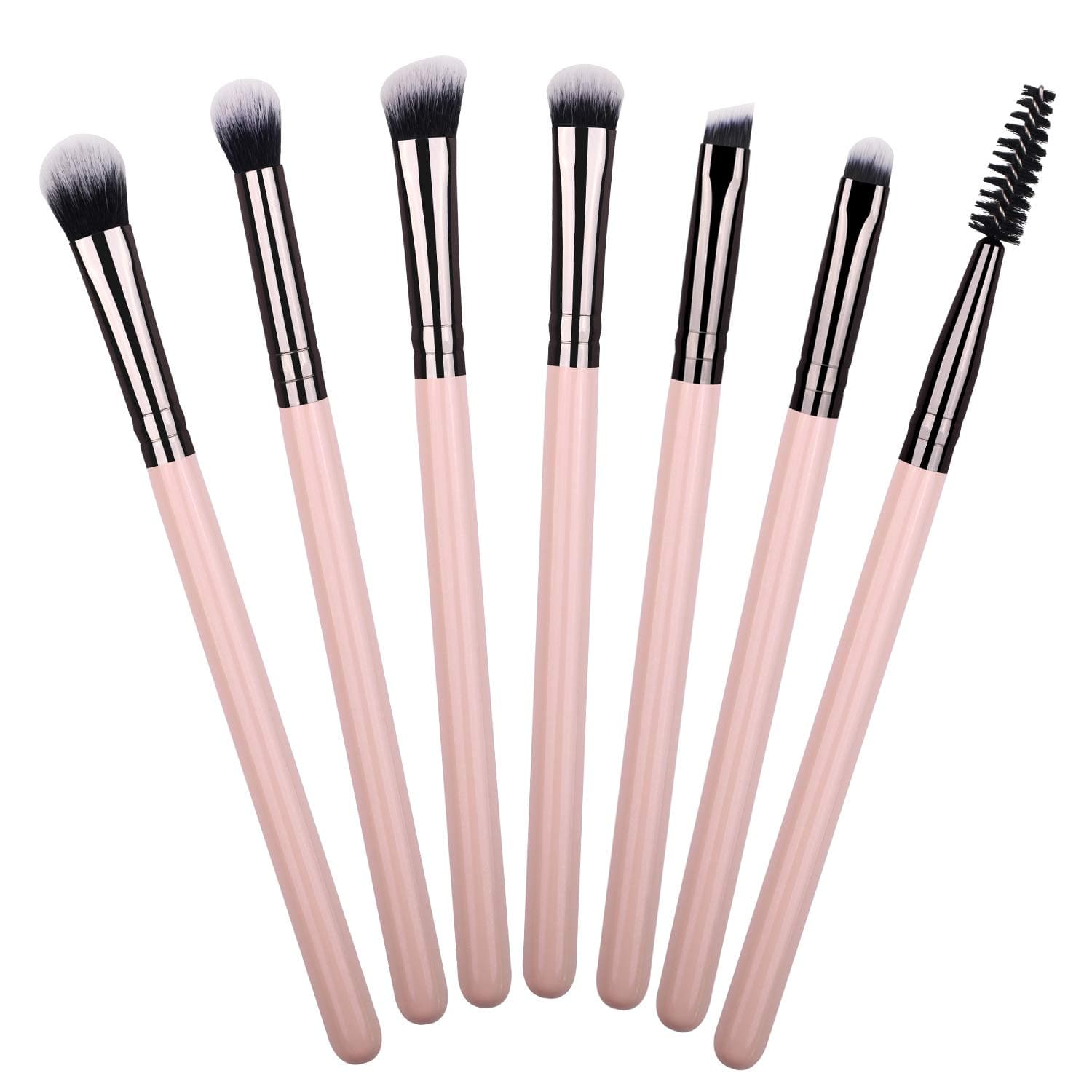 7 pcs Essential Eye Makeup Brushes (Pink)