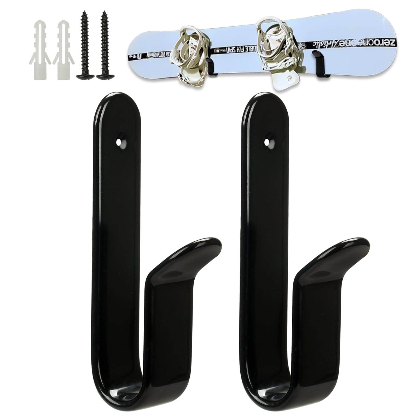 Snowboard Wall Mount Clips, Horizontal Skateboard Wall Mount,Snowboard Display Stand for Room, Garage