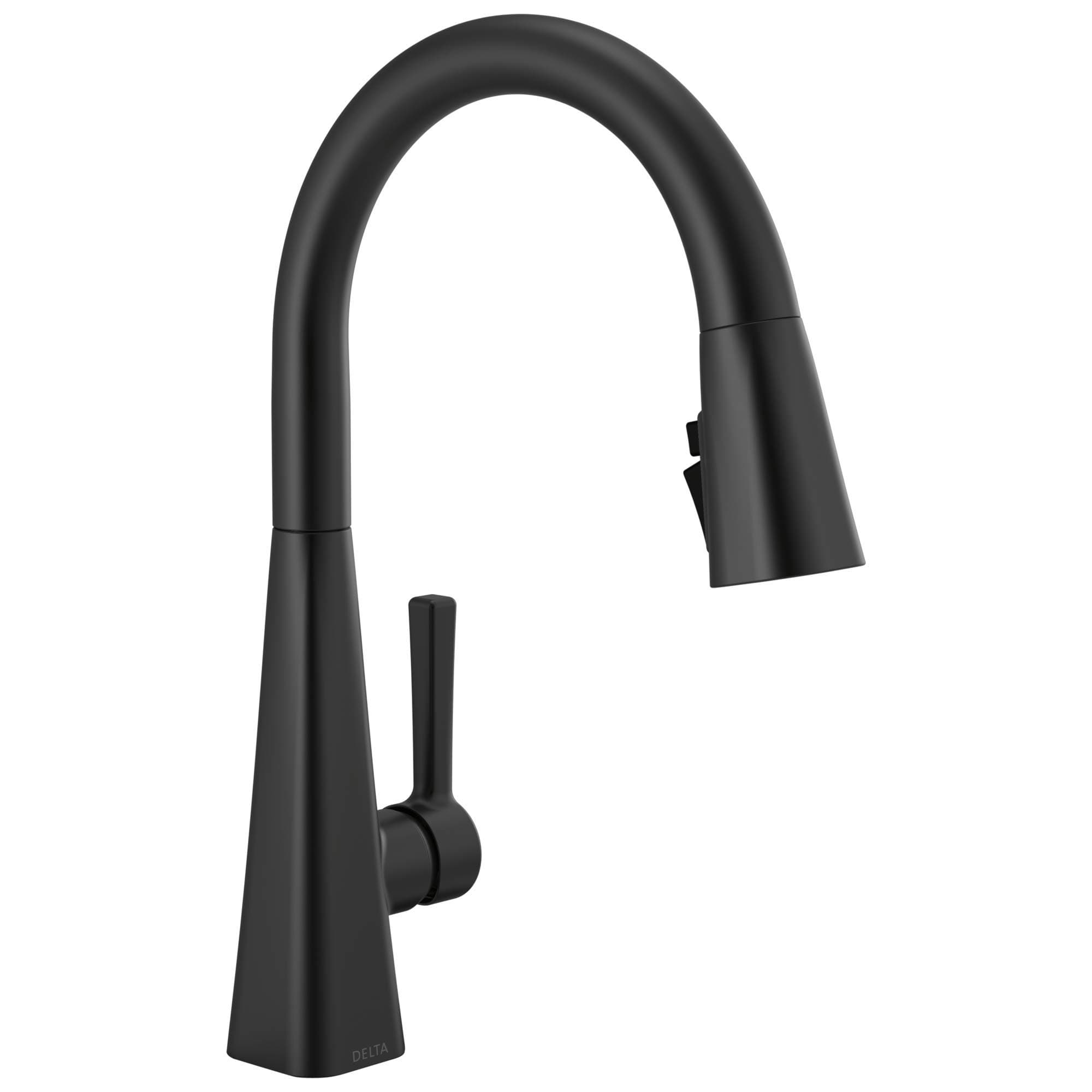 Lenta Single-Handle Kitchen Sink Faucet with Pull Down Sprayer and Magnetic Docking Spray Head, Matte Black 19802Z-BL-DST