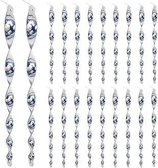 HASTHIP® 20pcs 30CM Silver Reflective Spiral Bird Deterrent Rods for Balcony, Garden & Roof Pigeon Repellent Hanging Ornaments for Outdoor Protection, Easy Installation, Durable Plastic Design