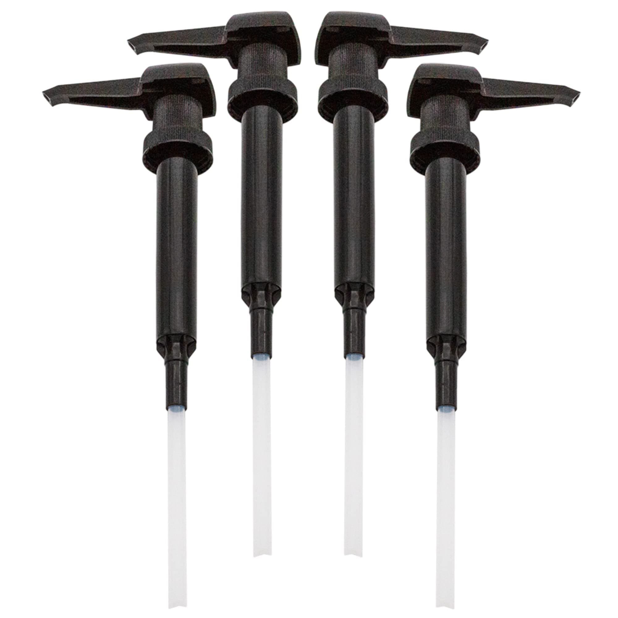 Darware Large Pump Dispenser 38mm Replacement Pumps for Gallon and Half Gallon Bottles (4-Pack, Black); 38-400 Size Heavy Duty Gallon Pump Tops, BPA-Free