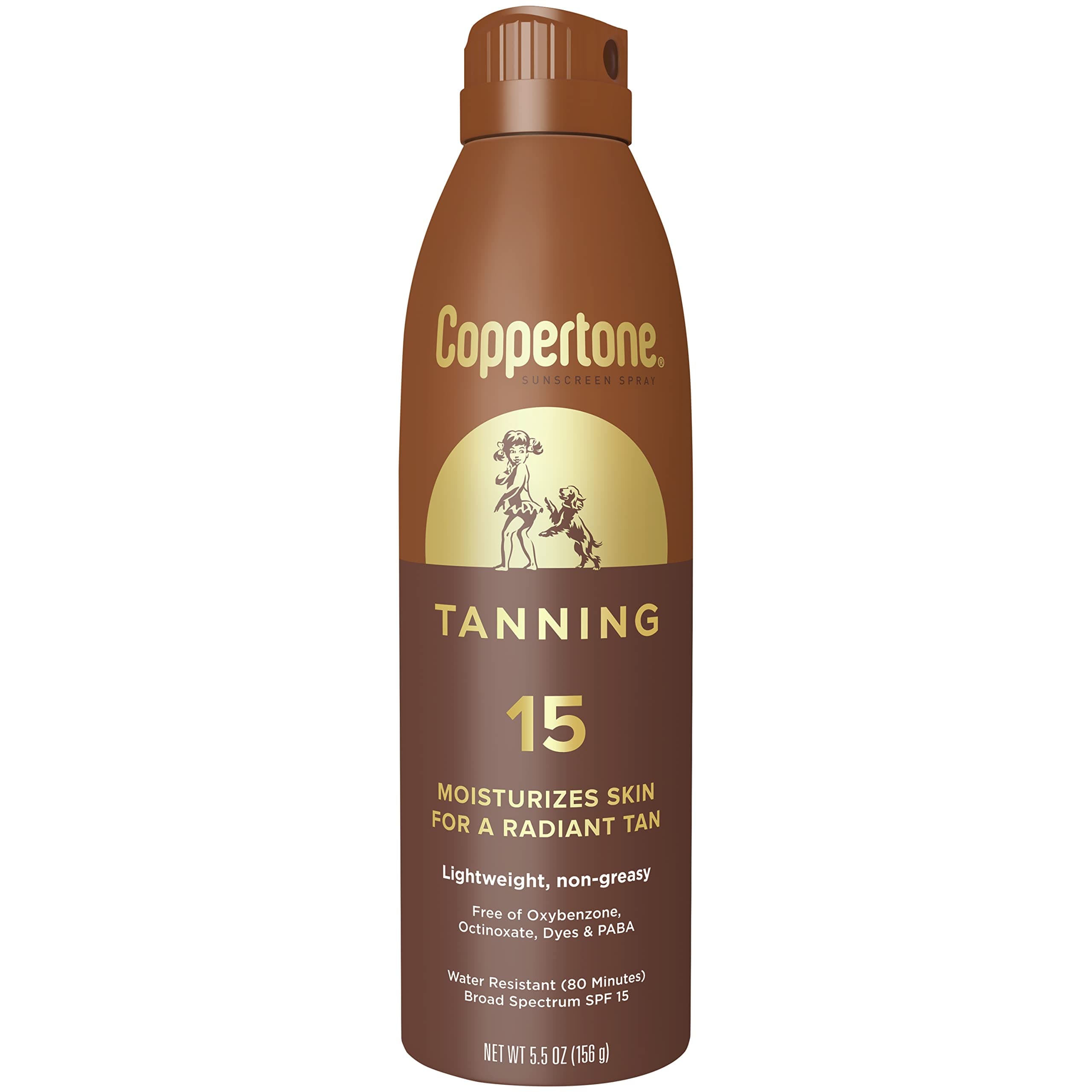 Coppertone Tanning Defend & Glow Sunscreen Continuous Spray Broad Spectrum SPF 15, 5.5 Ounces