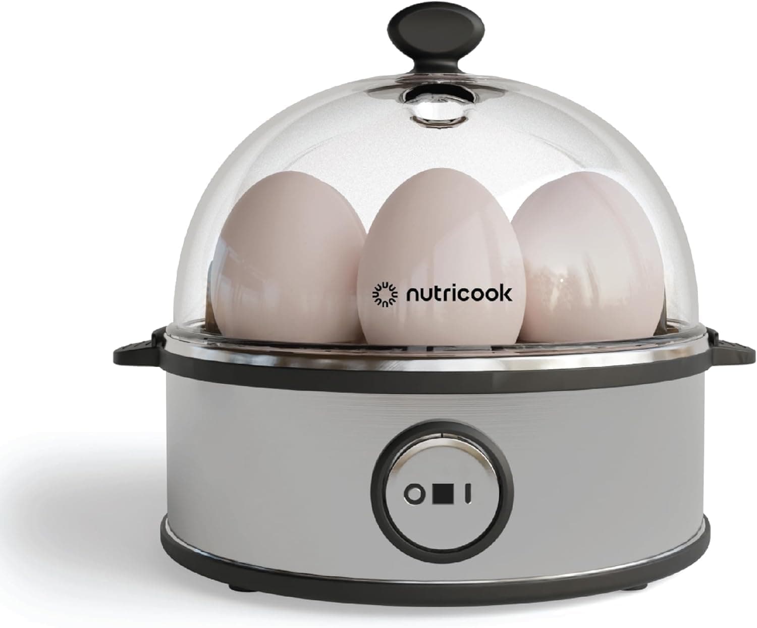 Rapid Egg Cooker: 7 Egg Capacity Electric Egg Cooker for Boiled Eggs, Poached Eggs, Scrambled Eggs, or Omelettes with Auto Shut Off Feature - Silver