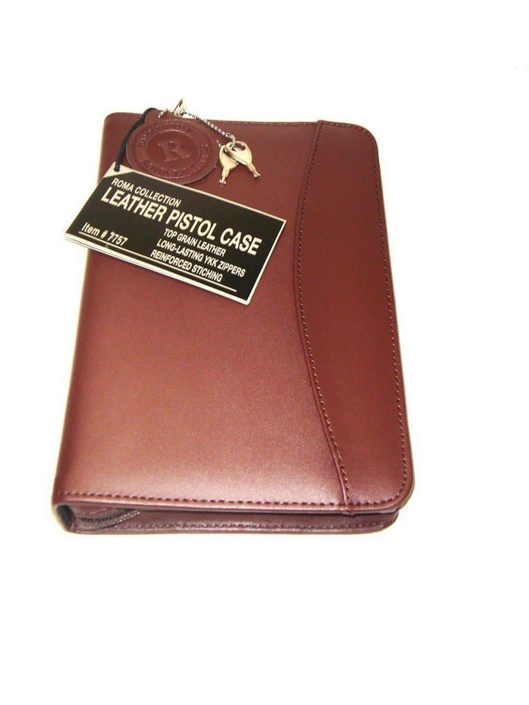 Brown Leather Concealed Carry Locking Organizer Roma 7757