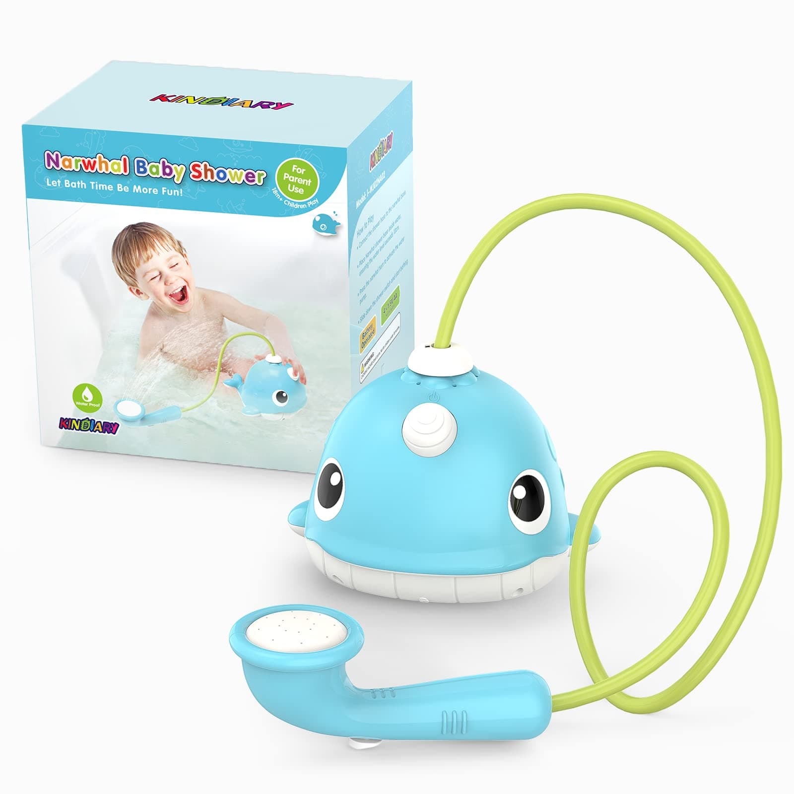 KINDIARY Narwhal Baby Bath Shower Head