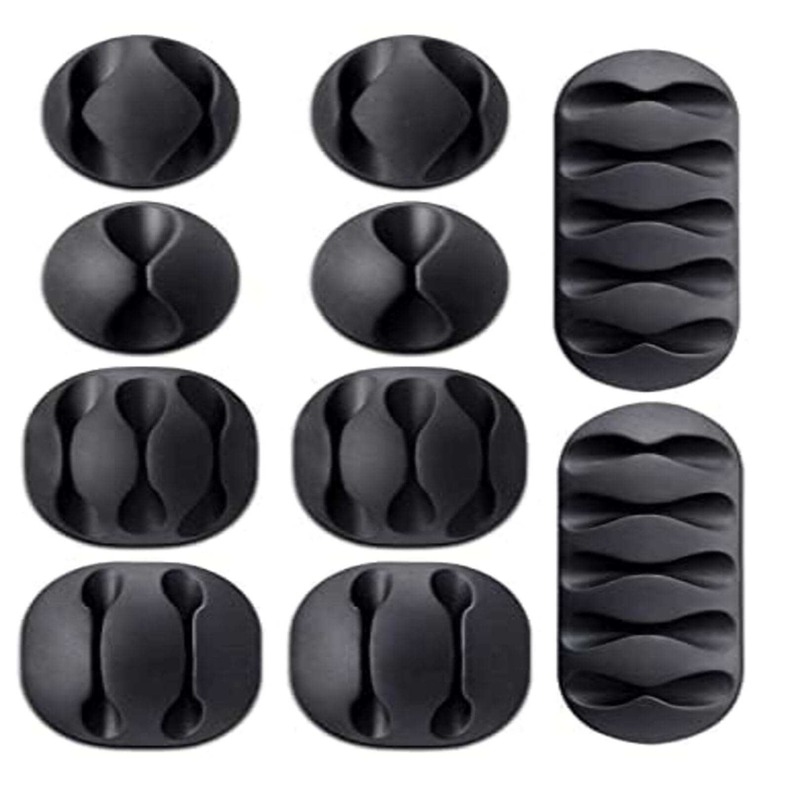 Zerfa Wire Clips, Cable Protector Clips, Desktop Cord Organizer, Multipurpose Silicone Adhesive Cord Hooks for TV, Home, Office, Cubicle, Car, Desk (10 PCS Set)