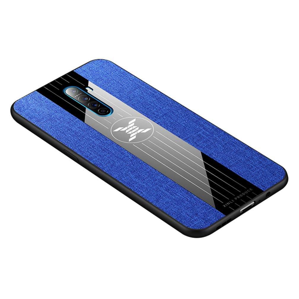 HAOYE Case Compatible for Realme X2 Pro Case, [Woven Canvas Cloth Fabric Styling] Cover with Soft Silicone TPU Frame Drop Protection. Blue