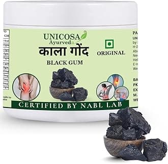 Natural & Pure Kala Gond | Gond Siyah | Black Gum | 100% Pure & Ayurvedic | Lab Tested and Certified (100 gm)