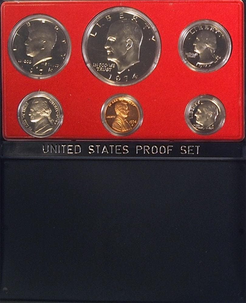 1974 Us Mint Proof 5 Coin Set Original Box