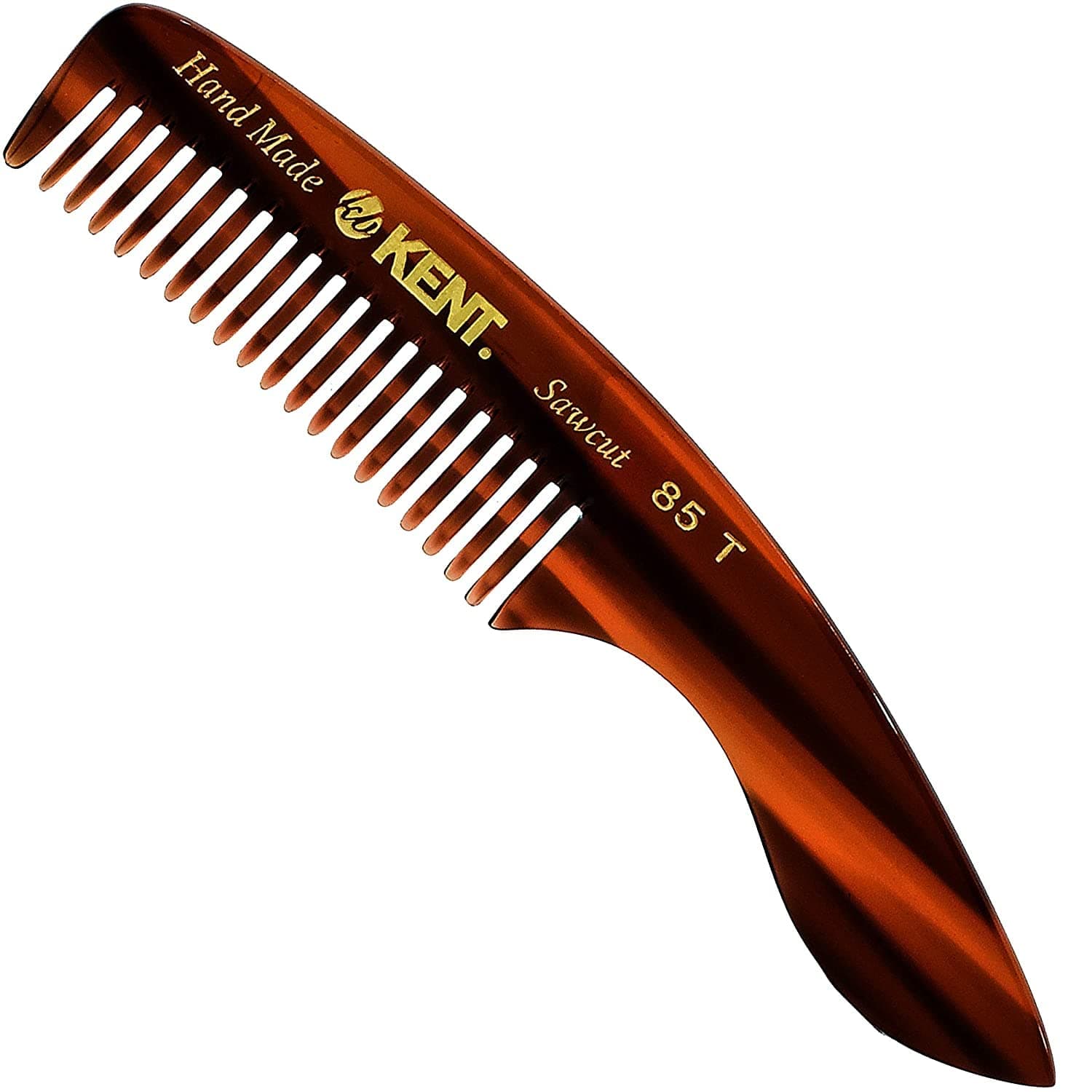 Handmade Beard and Mustache Pocket Comb | Compact Size with Longer Ergonomic Handle for Precision Facial Grooming | Ideal for Detangling and Smoothing | Rounded Teeth to Protect Skin, 85T