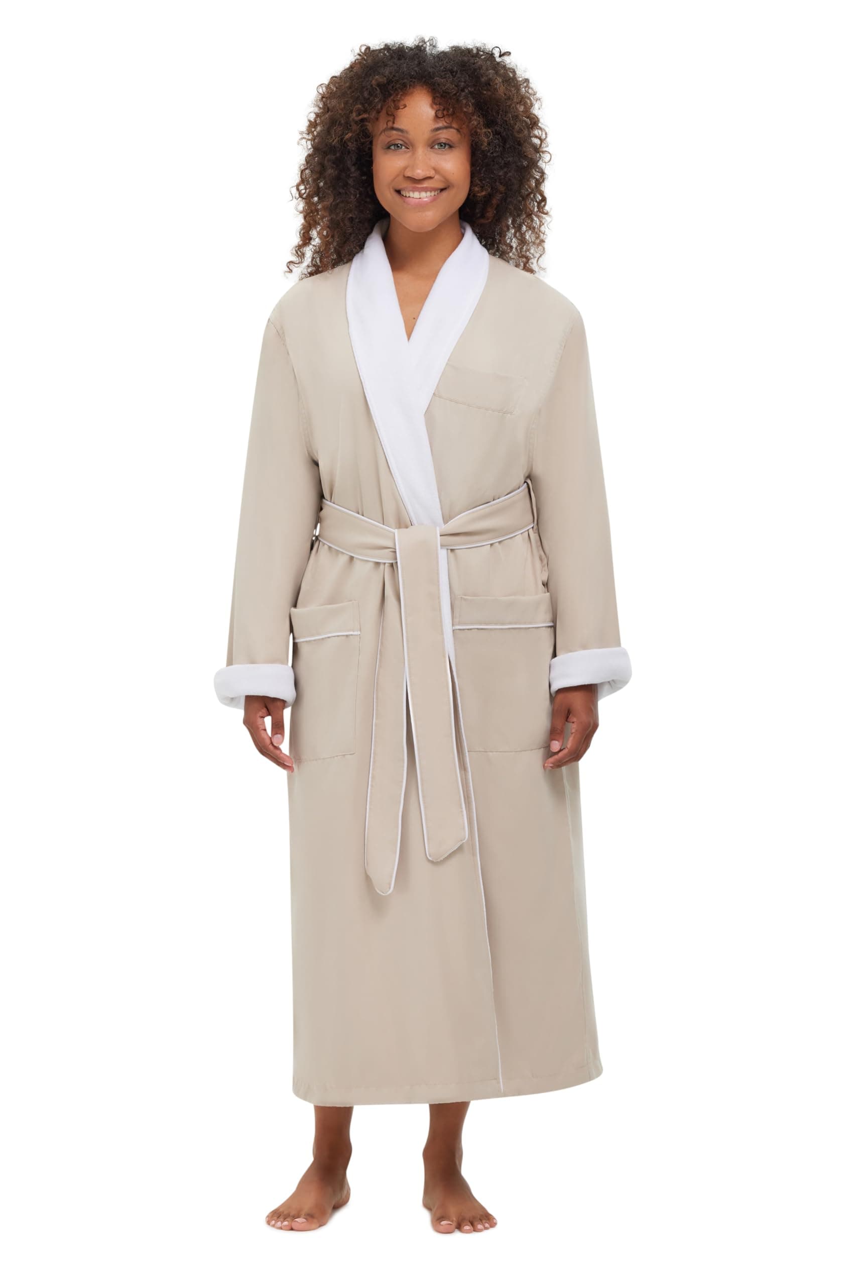 Terry Lined Microfiber Hotel Robe - Luxury Spa Bathrobe by Monarch/Cypress