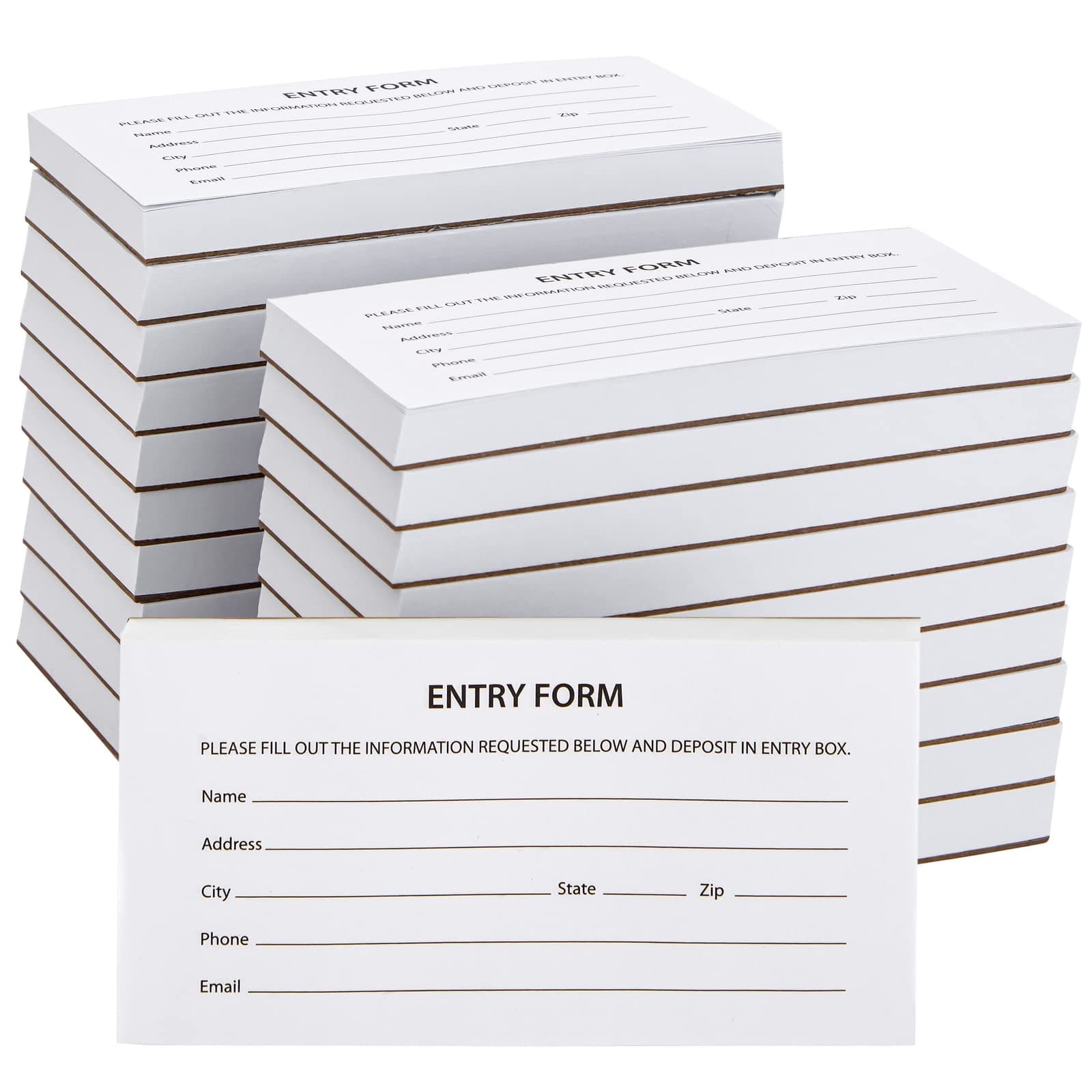 Juvale Raffle Ticket Sheets - Designated Field Entry Forms - Versatile for Drawing Entry Slips & Door Prizes - Fits Standard Raffle Ticket Box - 5.25 x 2.75 in, White, Pack of 20 Pads, 2000 Sheets