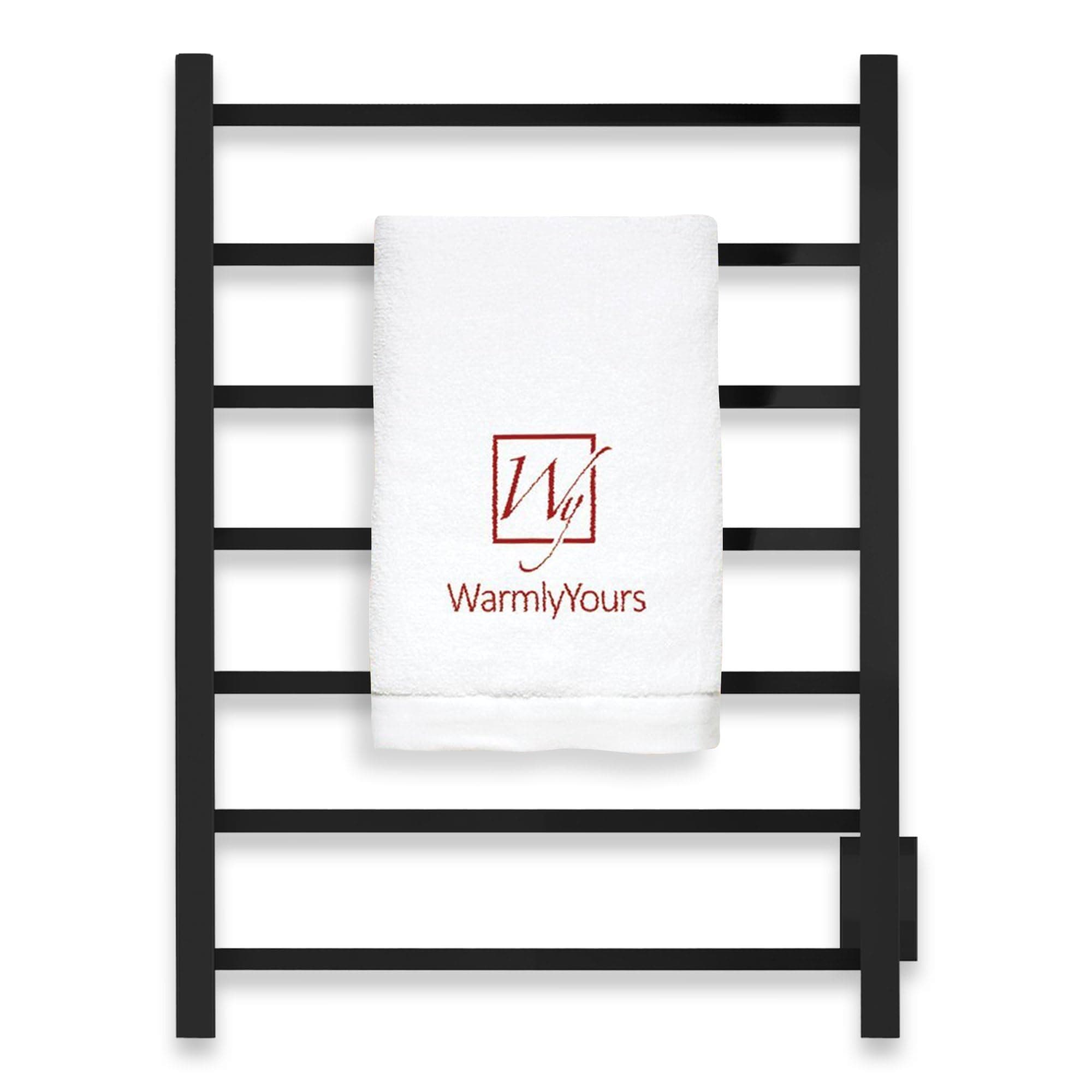 7-bar Matte Black Towel Warmer