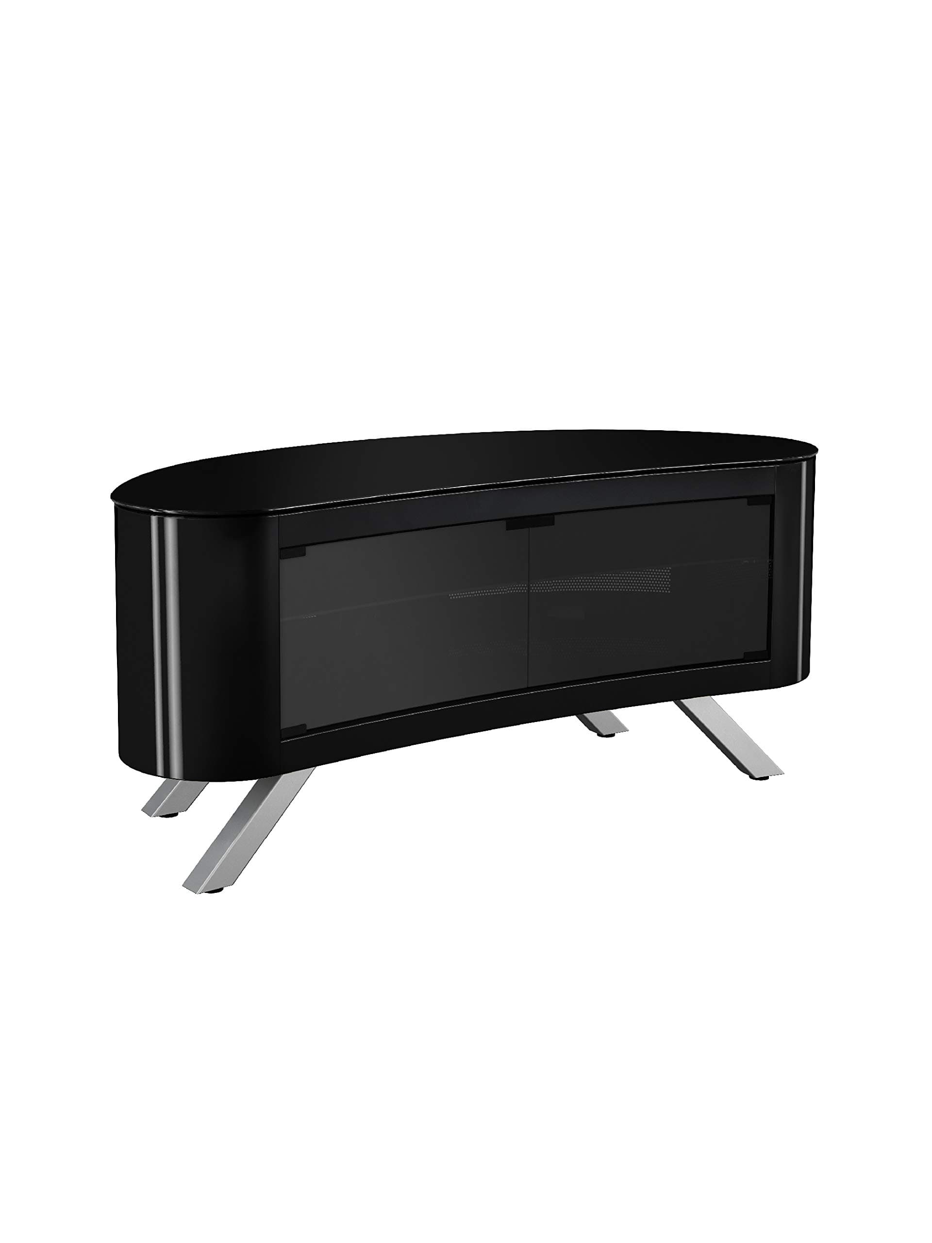 AVF Affinity Plus - Bay Plus 1150 Curved TV Stand (Black/Black Glass)