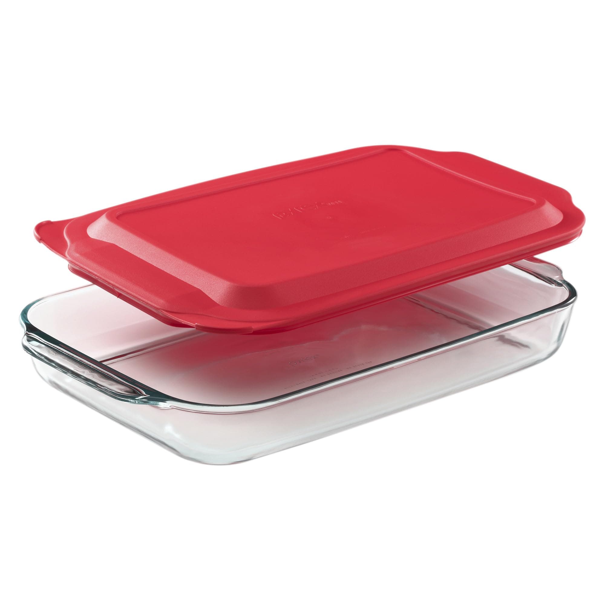 Pyrex Basics 3 QT Glass Baking Dish With Plastic Lid, Casserole Dish, Glass Food Container, Oven, Freezer And Microwave Safe, Clear Container