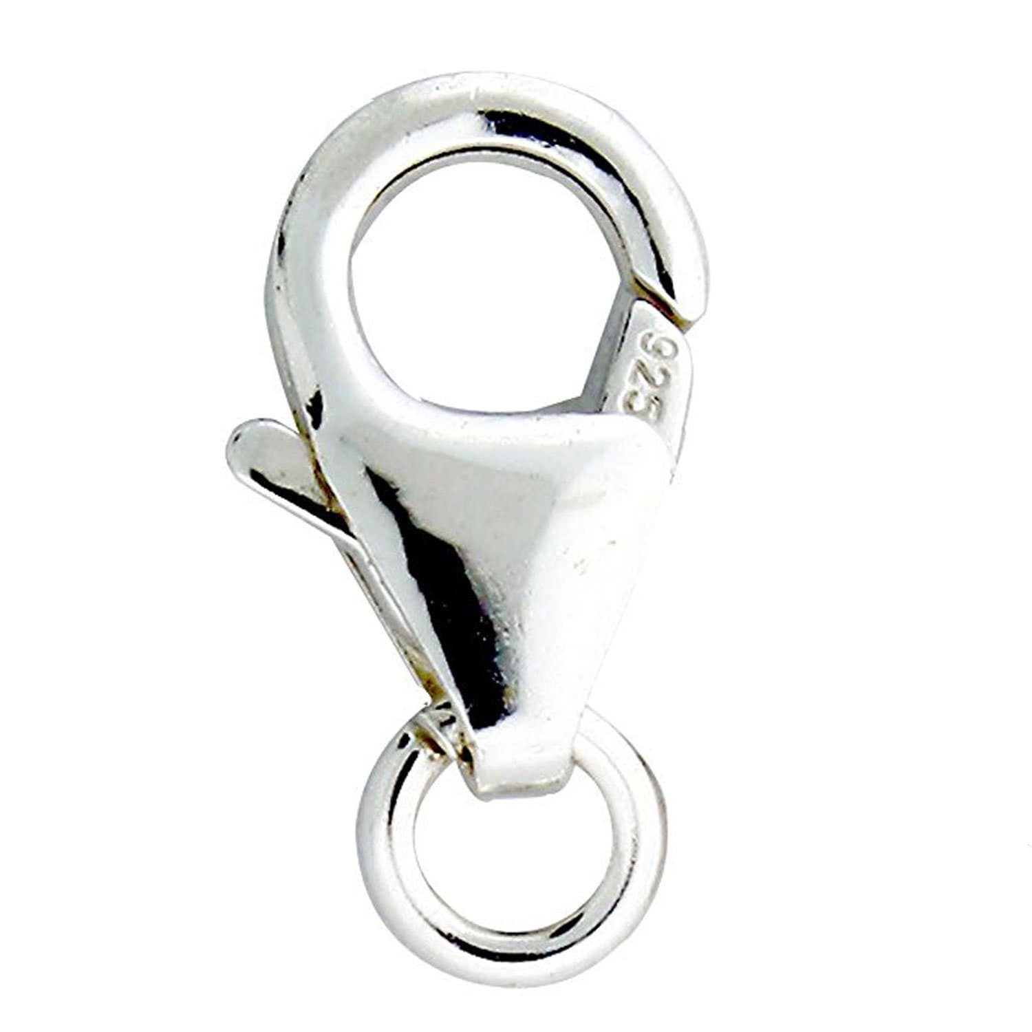 Sterling Silver Curved Lobster Claw Clasps, 10mm 2pcs