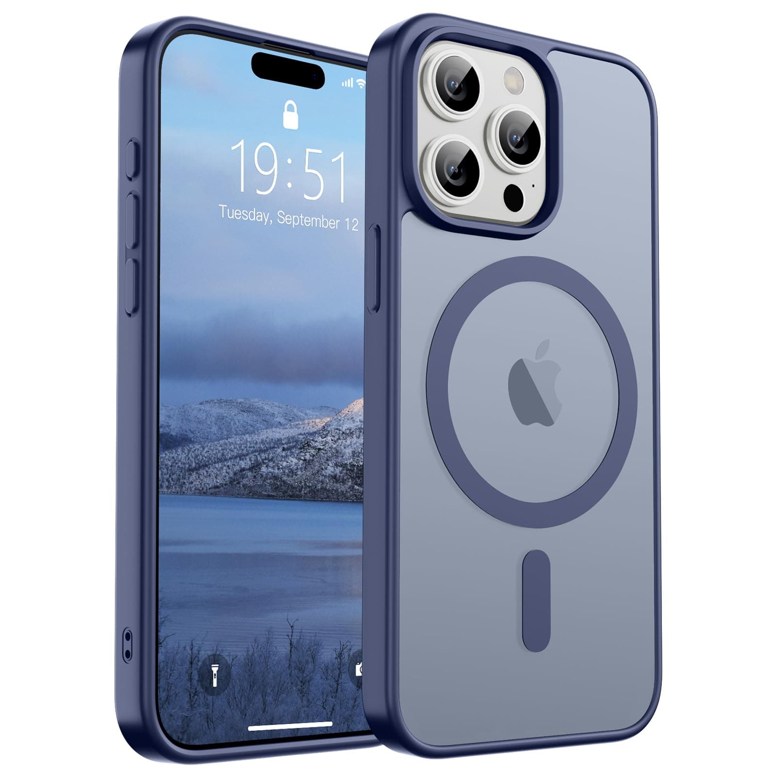 SUPFINE Magnetic for iPhone 15 Pro Max Case (Compatible with MagSafe) (Military Grade Drop Protection) Slim Translucent Matte Shockproof with Anti-Fingerprint Phone Case, Lavender Gray