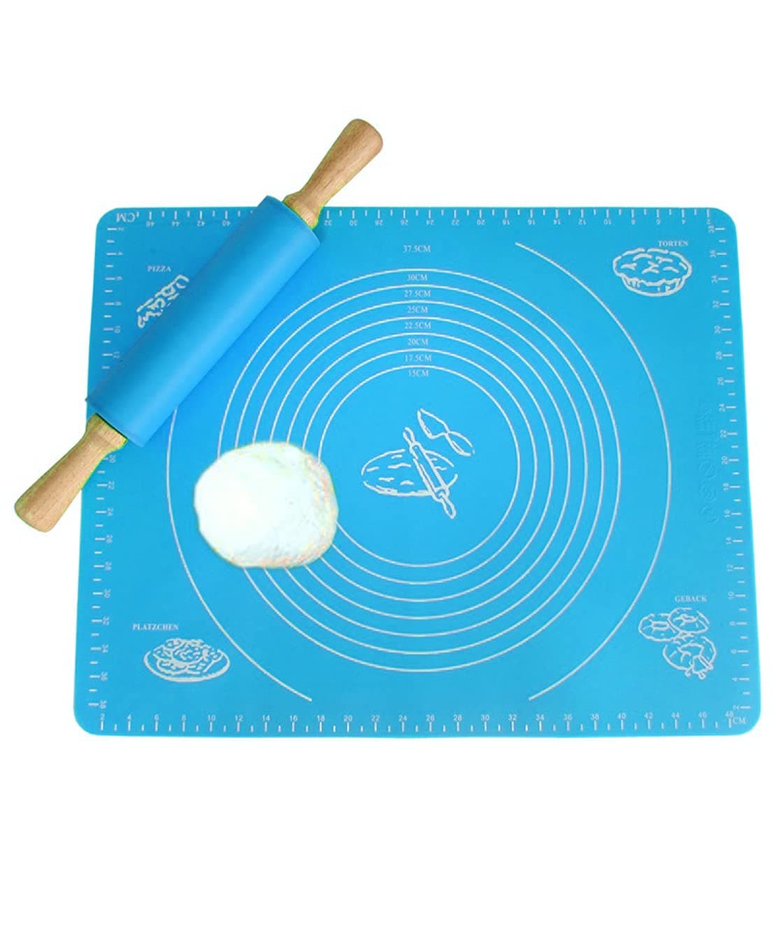 Silicone Baking Mats Sheet Pizza Roti Mat Rolling Dough Non-Stick Maker Pastry Kitchen Gadgets Cooking Tools Bakeware (Multicolor, 50 X 40) (1)