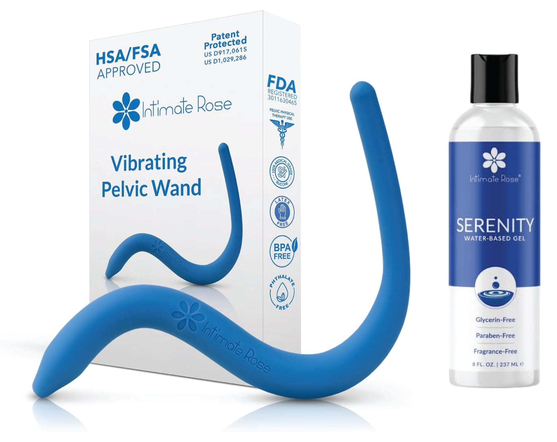Intimate Comfort Bundle: Premium Water-Based Lubricant and Intimate Rose Pelvic Wand - Advanced Relief for Pelvic Muscle Pain