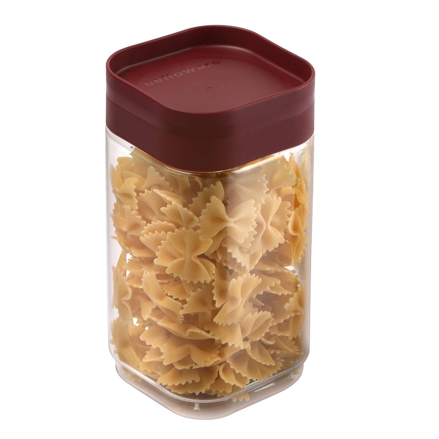 Modustack Square Containers (1600 ml), Maroon | StackableFor Grains, Pulses, Spice, Cereals, Cookies, Dry Fruits | Fridge Storage Container