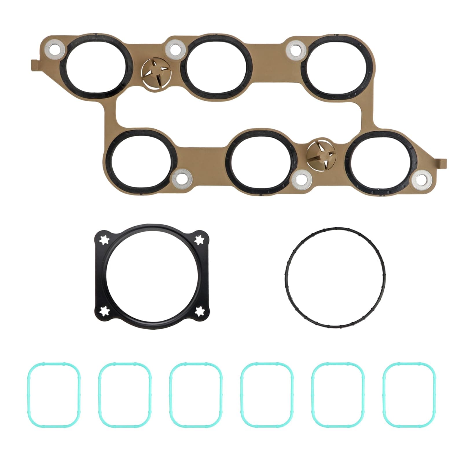 Lower Upper Intake Manifold Gasket Set Compatible with 3.6L Chevy Cadillac Buick GMC Vehicle Camaro Caprice Colorado Impala ATS CTS SRX XTS Enclave Canyon Acadia Terrain, Replace#MS972401 MS19932