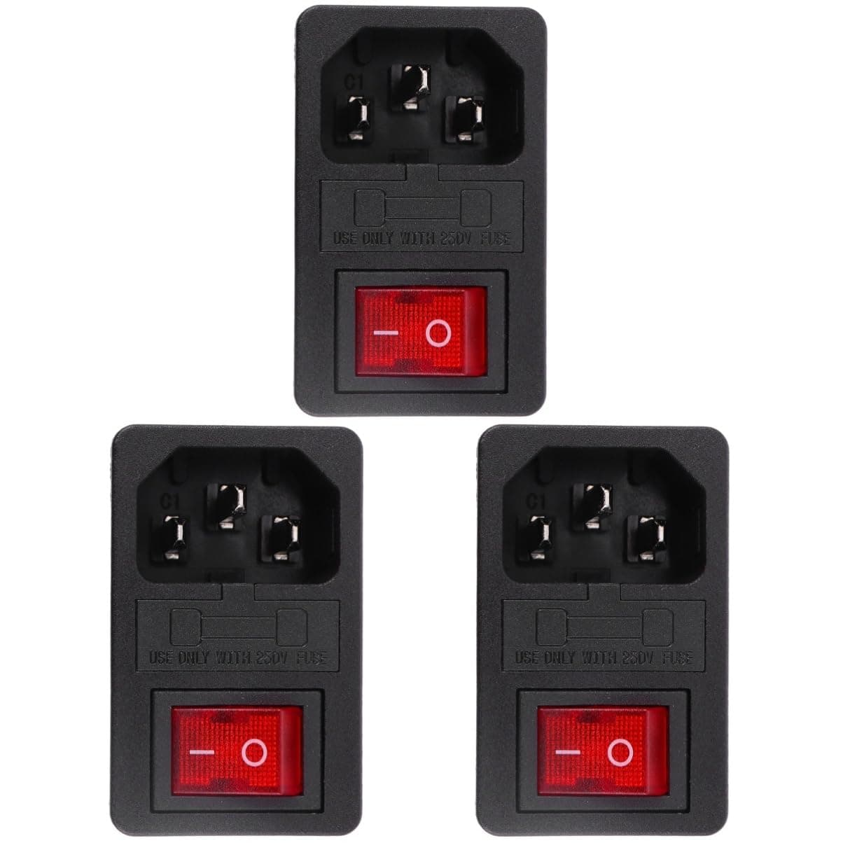SUPVOX Musical Instrument Electrical Outlets 3pcs Ac Power Socket Electrical Outlet 3- Power Inlet Power Cassette Power Supply Nylon Music Instruments Musical Instruments