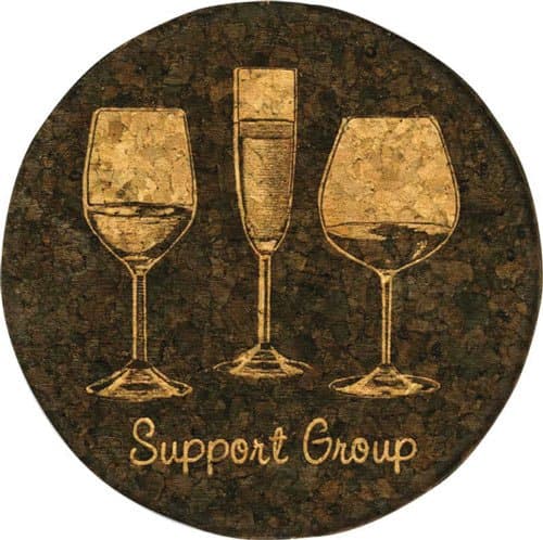 GrafixMat Coaster, Support Group, Wine Glasses, Made in the USA
