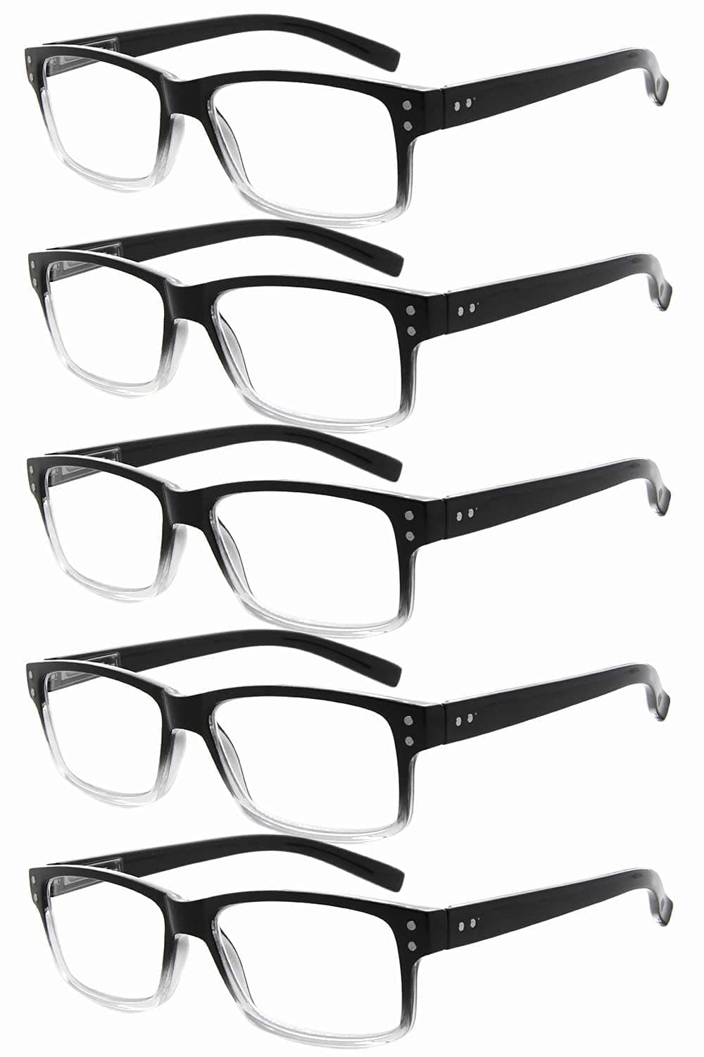 Eyekepper Vintage Reading Glasses for Men - 5 Pack Spring Hinges Classic ReadersGlobal Recycled StandardGlobal Recycled StandardGlobal Recycled Standard