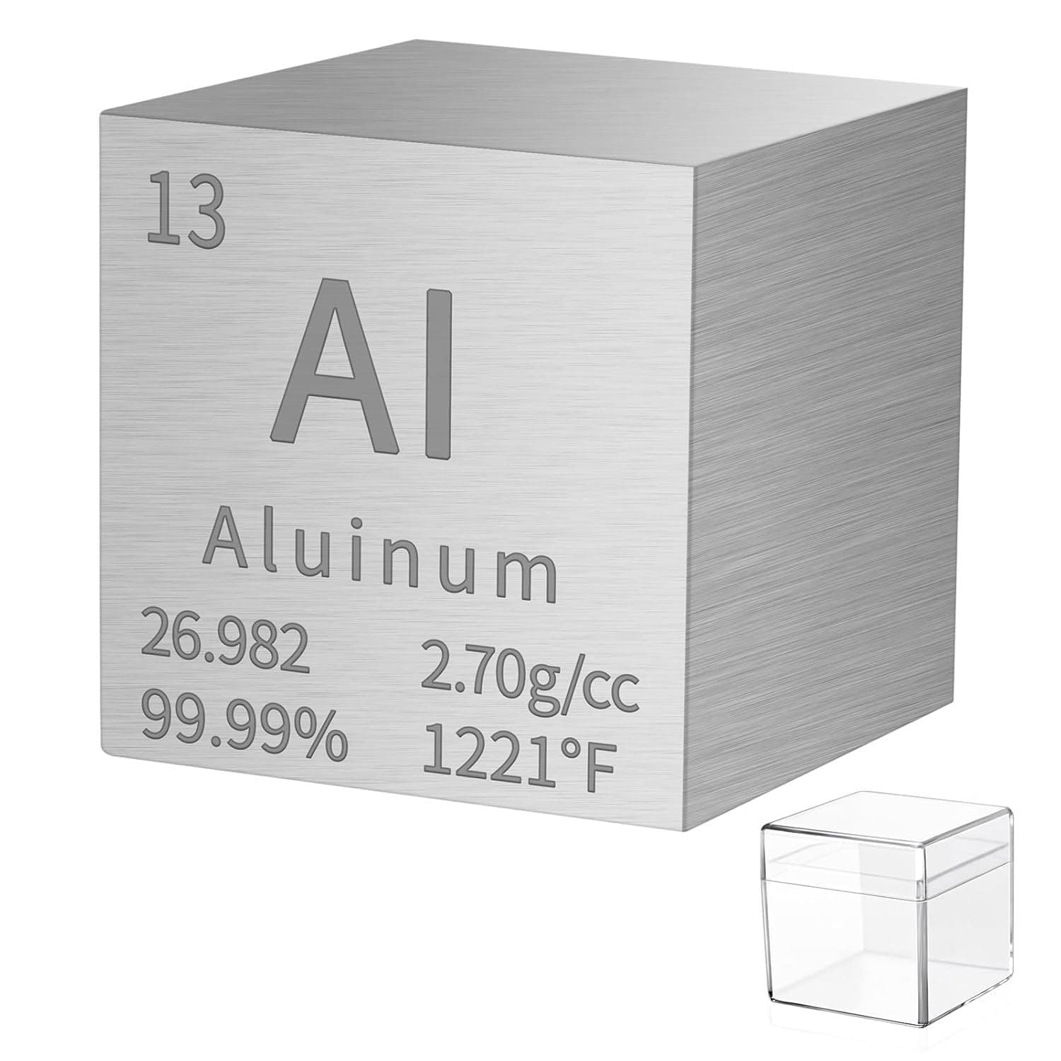 Aluminium Cube Metal Density Cubes Pure Metal High Density Element Cube for Element Collections Lab Experiment Material Hobbies DIY Teacher Science Creative Gift (AI 1inch)