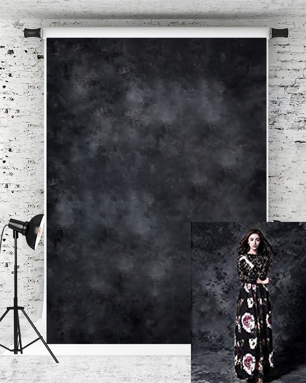 Kate 6.5x10ft Blue Black Portrait Backdrop Abstract Texture Background Grey Backdrops Blue Black Retro Microfiber Studio Props