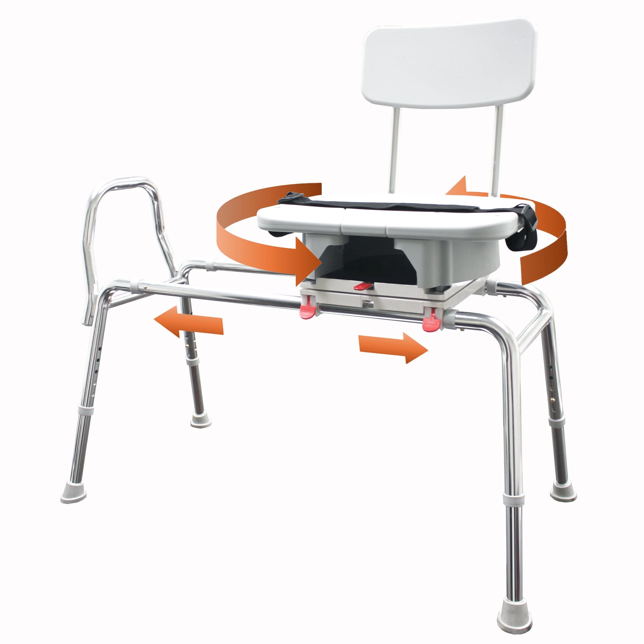 Transfer Bench with Cut-Out Molded Swivel Seat / Back Size: Regular