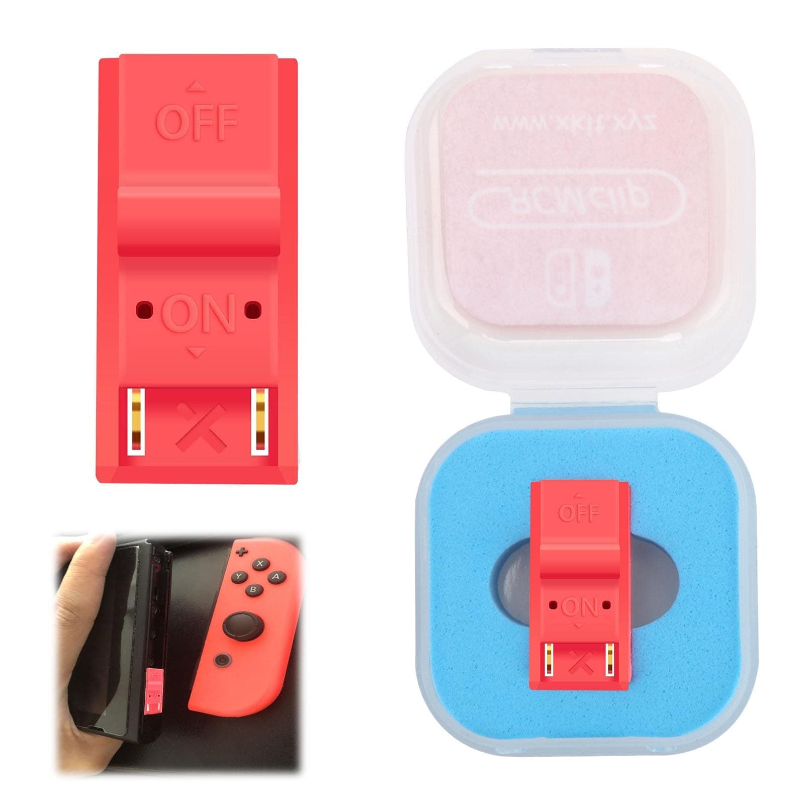 JIP RCM Clip for Nintendo Switch - Support, Mod Connector, Circuit Edit File Tools, Storage Box (Red)