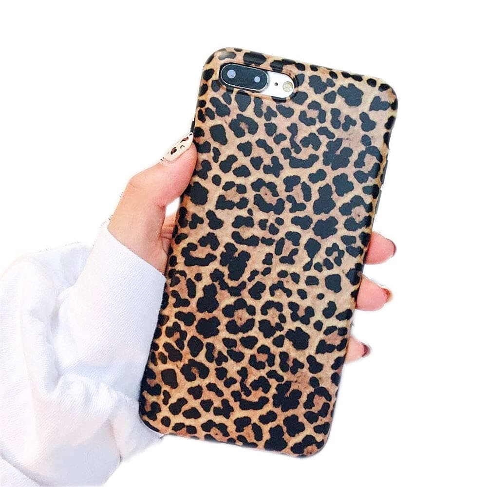 iPhone 8 Plus/iPhone 7 Plus Case ，Opretty Leopard Print Pattern Case Fashion Luxury Cheetah Ultra-Thin Soft TPU Silicone Shockproof Cover for iPhone 8 Plus/iPhone 7 Plus