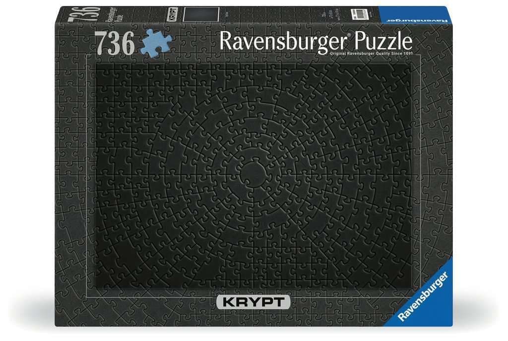 Ravensburger - Krypt Black - 736 Piece Jigsaw Puzzle - A True Puzzle Challenge - Just a Hint of Black Gradient Color Change Radiating Out - Puzzles for Adults