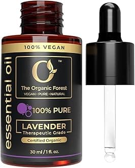 USDA Organic Lavender Essential Oil - Therapeutic Grade for Skin & Aromatherapy - 100% Pure Organic Lavender Oil for Calming & Relaxation