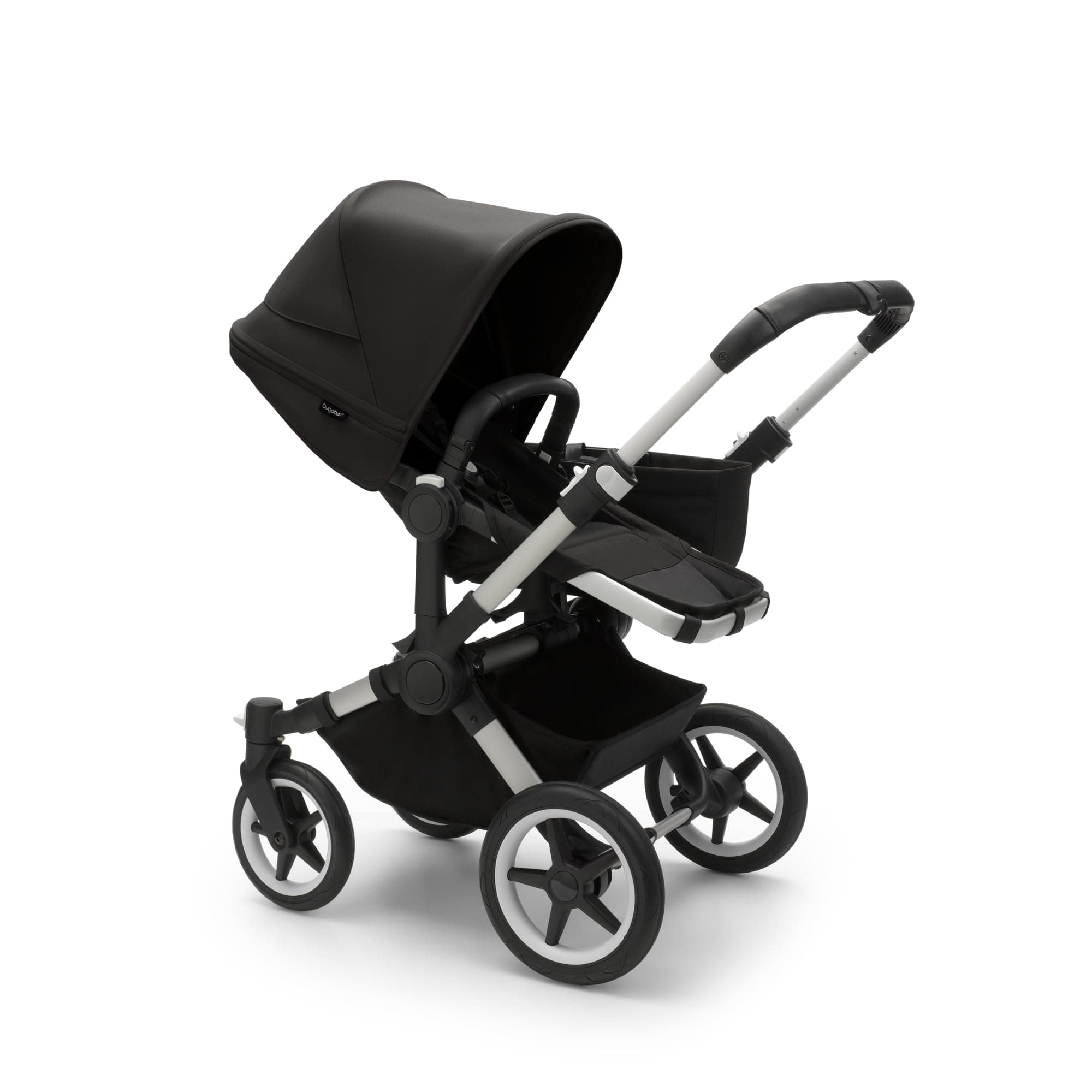 Donkey 5 Mono Complete - Single Stroller Converts to Side-by-Side Double Stroller, Multiple Seat Positions - Alu/Midnight Black-Midnight Black