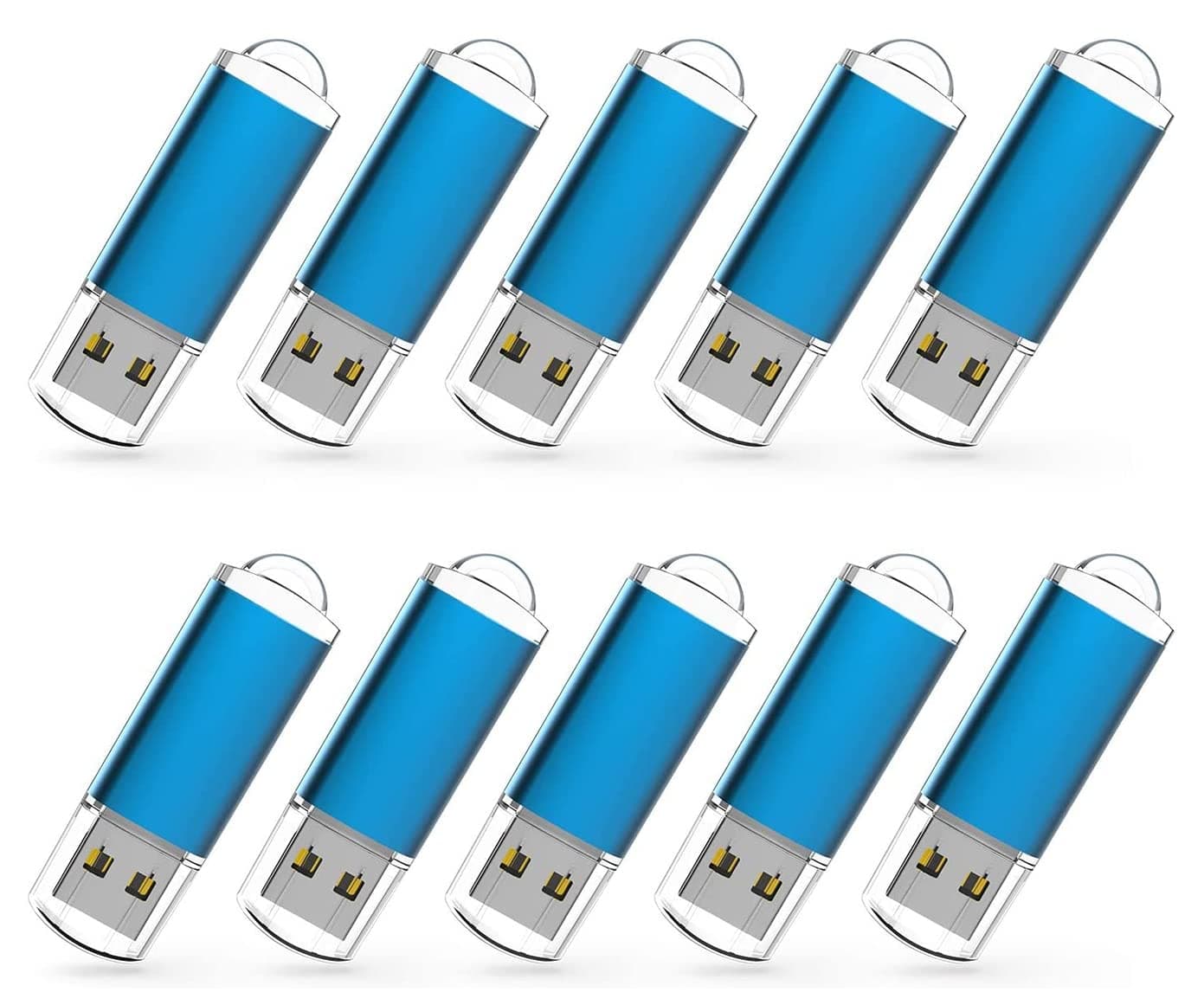10 Pack 32GB USB Flash Drive USB 2.0 Memory Stick Bulk Thumb Drive Pen Drive Jump Drive-Blue